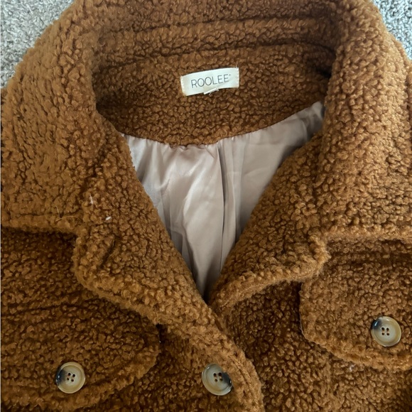 Roolee Sherpa Jacket Size Medium Orange Rust - Picture 2 of 4